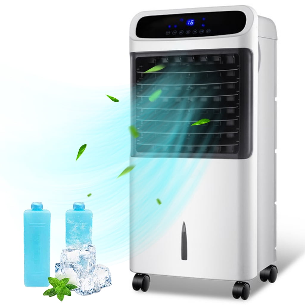68cm High 7L Portable Evaporative Air Cooler Fan 120 Degrees oscillation Purifier High Cooling Water Tank with Remote Control and Smooth Control Panel 7.5 Hour Timer for Home and Office Use 