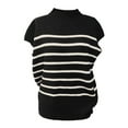 thumbnail image 6 of kamemir Women's Sweater Cap Sleeve Neck Basic Loose Fit Ribbed Knit Pullover Striped Sweaters 2024 Y2k Outfits(Black,S), 6 of 6