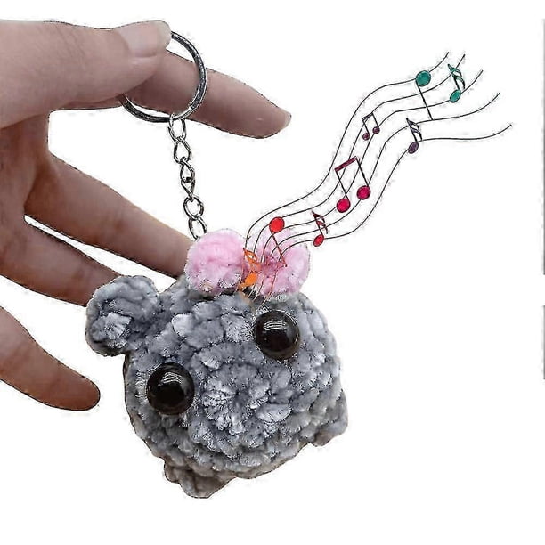 Sad Hamster Meme Sound Music Plush Toy Sad Hamster Keychain Kawaii Sad Hamster Plush Toy for Car Key