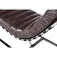 thumbnail image 4 of Crafters and Weavers Plano Channeled Leather & Steel Chaise Lounge in Dark Brown, 4 of 7