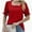 Red, variant on Womens Top Square Neck Ruffled Cuffs Sleeve Casual Loose Blouse T Shirts