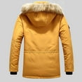thumbnail image 3 of Gyujnb Jackets for Men,Male Winter Warm Casual Padded Jacket Thickened Mid Length Pocket Design Hooded Collar Padded Jacket,Winter Coats for Men,Size:M, 3 of 4