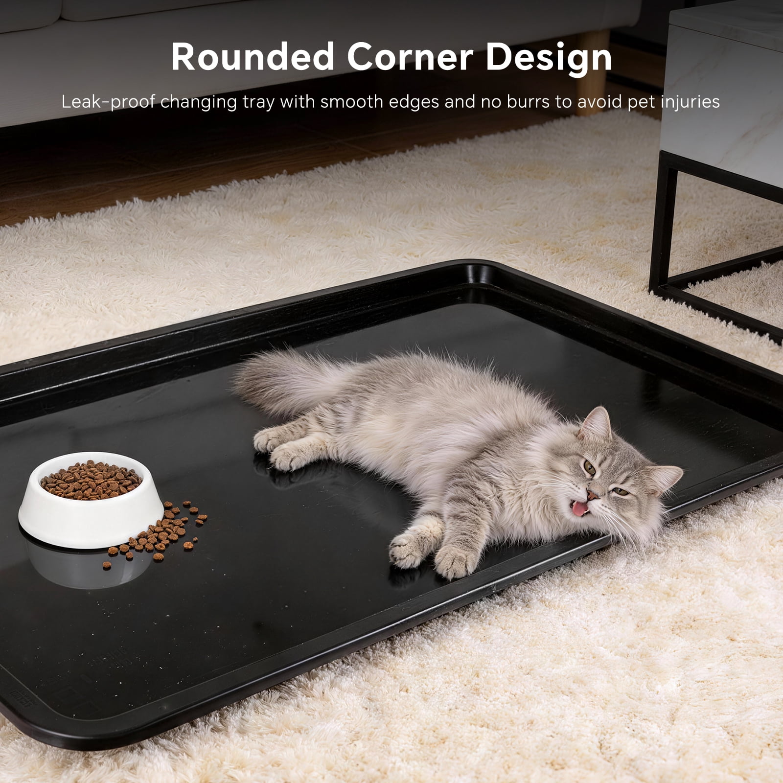 4PCS Dog Crate Pan Pet Cage Tray Black Dog Feces Pan Dog Crate Replacement Pan Pet Cage Bottom Tray Plastic Fecal Tray Large Dog Cage Tray for Pet Cat Rabbit Cage Cleaning Tray