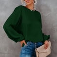 thumbnail image 3 of ZANZEA Chemises Décontractées en Soie à Manches Bouffantes à Col Rond pour Femmes, Blouse de Boîte de Nuit, Hauts, 3 of 7