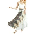 thumbnail image 3 of Qiylii Women Bohemian Long Skirt, Elastic High Waist Big Hem Tie-up Skirt for Beach/ Seaside/ Vacation, 3 of 8