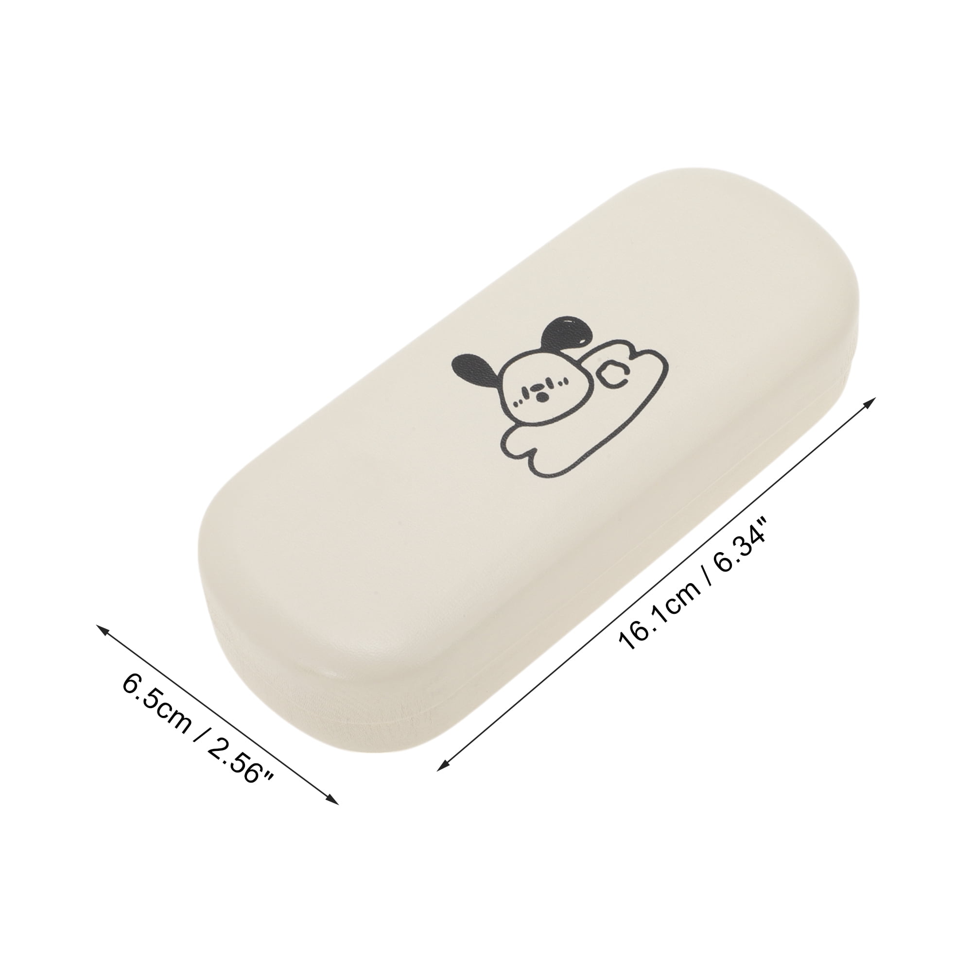 Unique Bargains Eyeglasses Case Portable Eyeglasses Storage 6.34"x2.56"x1.38" Beige 1 Pc