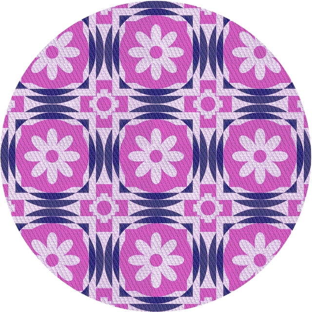 Ahgly Tapis d'Intérieur Lavable en Machine Carré Transitionnel Orchidée Foncée Violet, 3 Pieds Carré