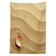 thumbnail image 3 of Ambesonne Animal Tablecloth Rectangular Table Cover, Seashells Yellow Sand, 60"x84", Sand Brown, 3 of 4