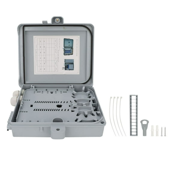 Fiber Optic Terminal Box, Dustproof Fiber Optic Splice Tray, Moisture-Proof 12 Core IP65 FTTH Pc Alloy, Abs for Drop Cable Indoor And Outdoor Fiber Optic Box