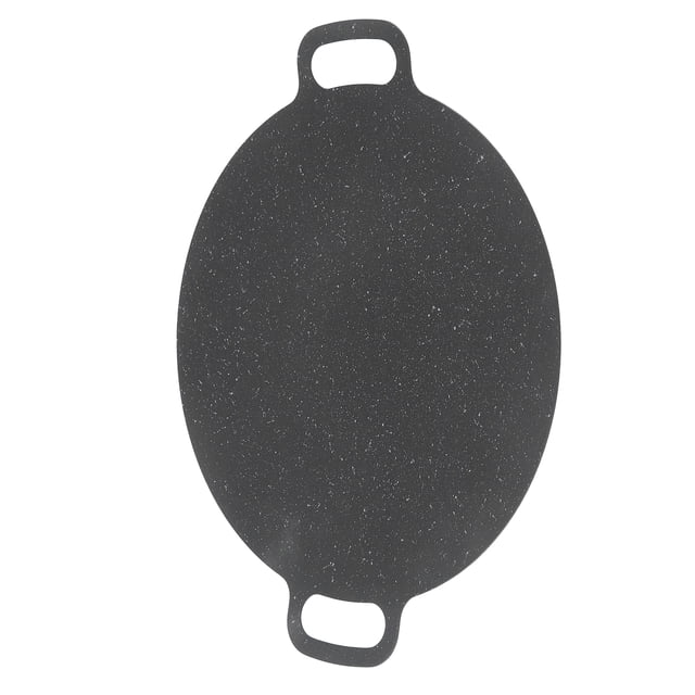 Grill Pan, Reusable Convenient Round BBQ Grill Pan With Storage Bag Durable Iron Silicate Mineral Stone Coating Non Stick Barbecue Grill Griddle Suitable Camping Kitchen Cooking