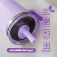 thumbnail image 5 of YAYA My First Travel Tumbler for Preschool & Kids 3+, Insulated Stainless Steel Tumbler with Reusable Silicone Straw & Spill-Proof Lid, Cup Holder Compatible, BPA-Free, 12oz, Purple, 5 of 8
