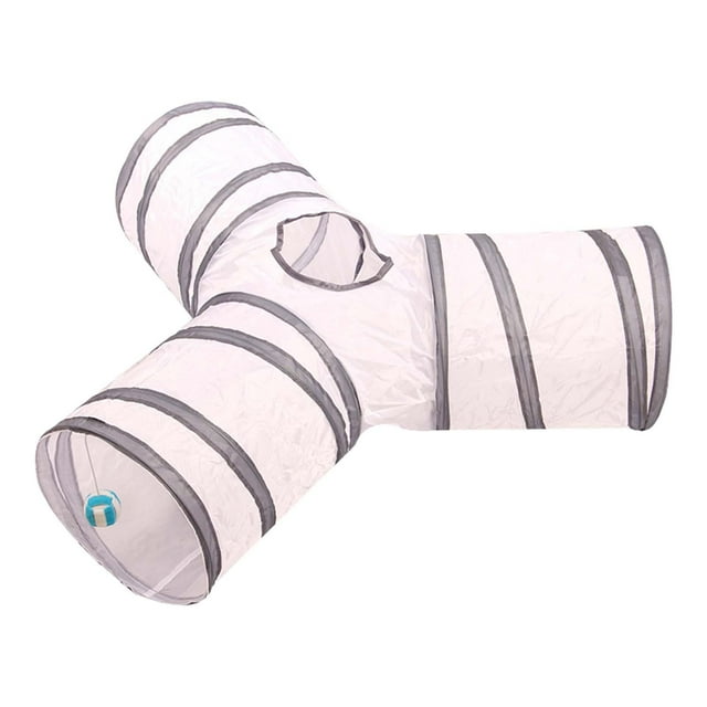 Túnel para gatos, centro de actividades interactivo para gatos y conejos, plegable, duradero, para jugar, túnel, tubo, pasadizo para gatos, túnel de , Gris Color Y