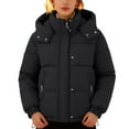 thumbnail image 2 of Women's Puffer Jacket, 2025 New Style Lightweight Quilted Down Coat with Zip Front, Warm Winter Outerwear for Women, Packable Travel Puffer Coat with Hood, Casual Cropped Insulated Jacket Black XXXL, 2 of 6