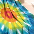 thumbnail image 3 of Colorful Rainbow Tie Dye Spiral Pattern Blanket,Comfortable Soft Flannel Throw Blanket,All Season,Warm Lightweight Blankets for Sofa Bed Couch Living Room Chair,30"x40", 3 of 4