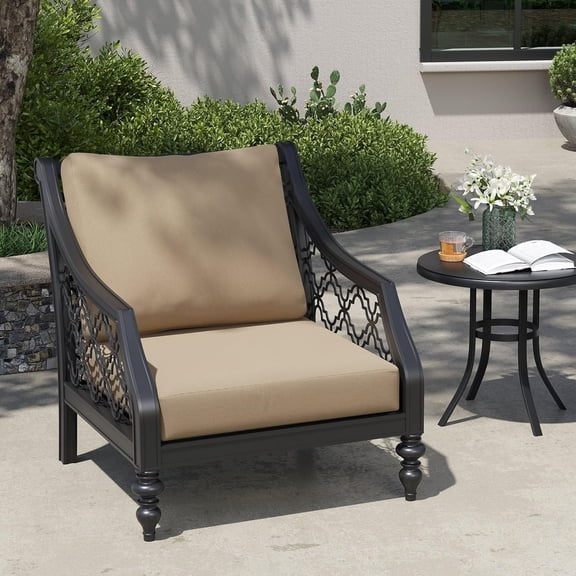 Crestlive Outdoor Deep Seat Cushions, 24 x 24, Waterproof, Fade-Resistant  Chair Replacement Cushion for Furniture, Sofa, Beige
