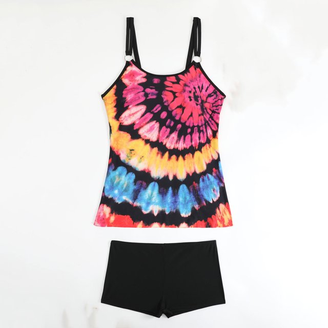 Weiqiqre Swimsuits for Curvy Women Two Piece Bathing Suits Tummy Control Long Torso Tank Tops with Shorts