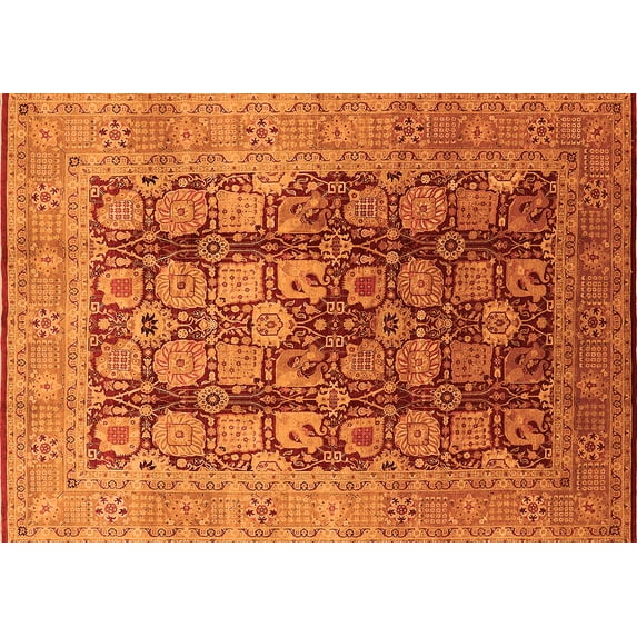 Ahgly Company Indoor Rectangle Oriental Orange Traditional Area Rugs, 2' x 3'