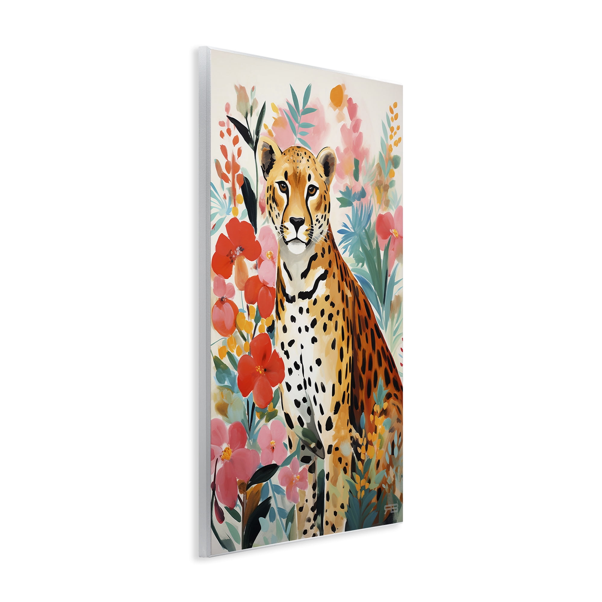 Stupell Industries Floral Adorned Leopard Animals & Insects Painting Unframed Art Print Wall Art, 10 x 15