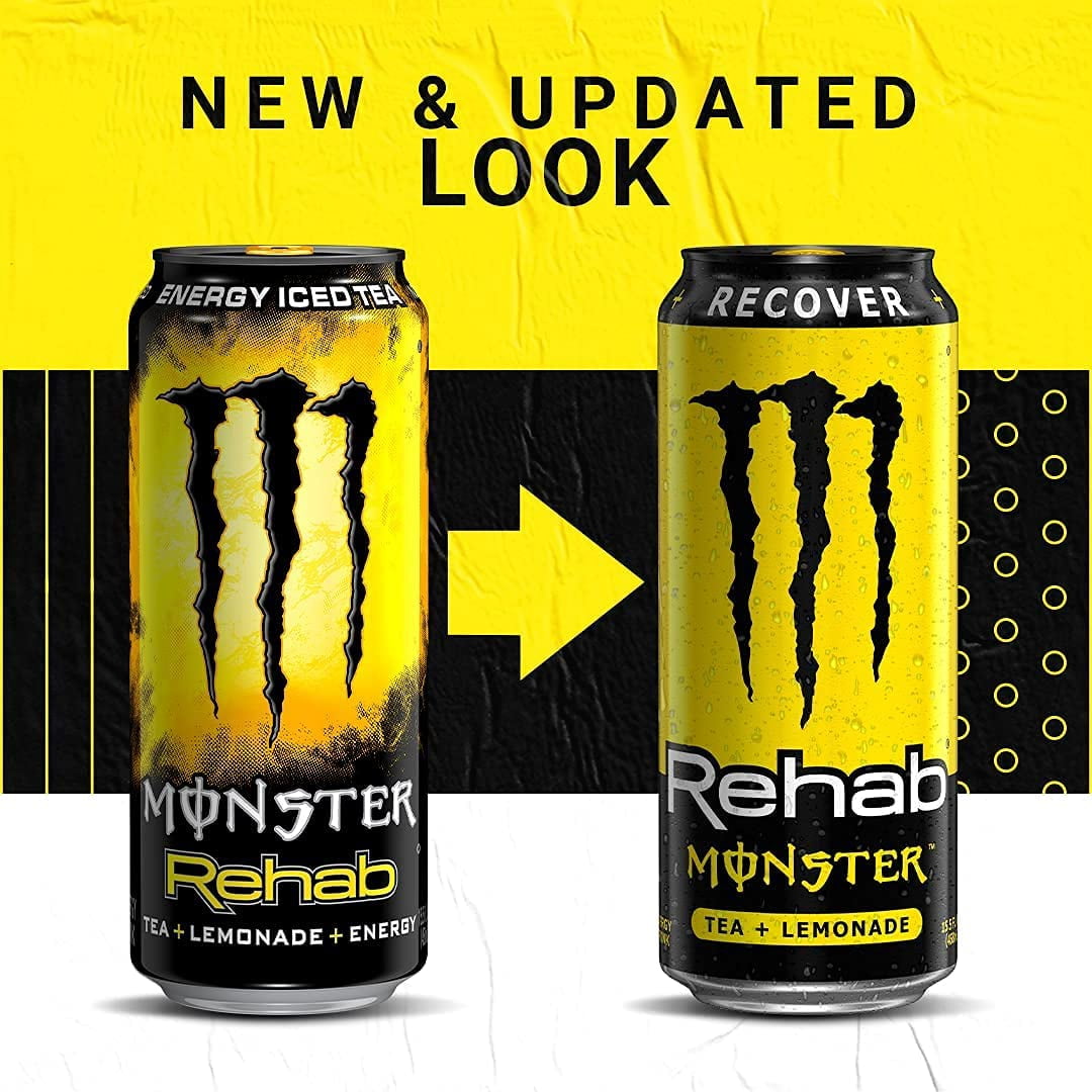 Monster Rehab Energy Drink, Tea Plus Lemonade, (Pack of 12)
