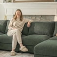 thumbnail image 6 of Sectional Couches for Living Room FSC Certified Velvet Modular Couch Oversized Cloud U Shaped Convertible Sleeper Sofa Chaise Detachable Armrest Cushion (Chenille Green, U Shape 6 Seat), 6 of 6