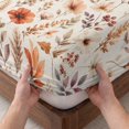thumbnail image 3 of King Size Fitted Sheet Set - Fall Flowers 3 Piece Bedding Sets 16" Deep Pocket Fitted Sheet with 2 Pillowcases, Farmhouse Retro Budding Nature Floral Branch Brushed Microfiber Hotel Luxury Bed Sheets, 3 of 9