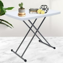 Square 30x20" Plastic Folding Card Table Lifting Desk Height Adjustable White US