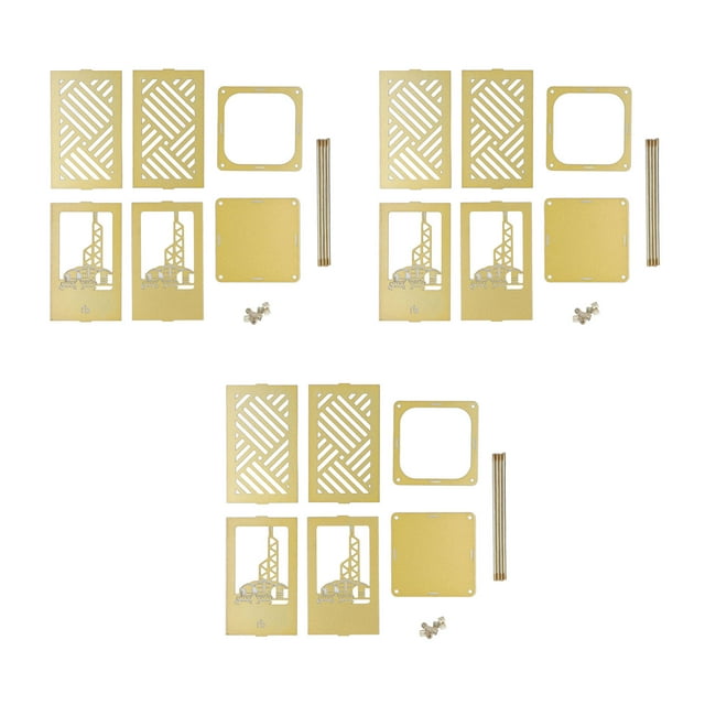 Juego de 3 soportes para bolígrafos, aspecto dorado, galvanoplastia, montaje educativo DIY, organizador de bolígrafos de oficina