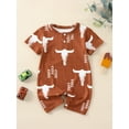 thumbnail image 3 of Bagilaanoe Newborn Baby Girl Boys Jumpsuit Print Short Sleeve Bodysuit 3M 6M 12M 18M Infant One Piece Romper, 3 of 9