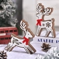 thumbnail image 3 of Adornos navideños de ciervo, decoración de ciervo de madera, decoración navideña de ciervo para ventana de escritorio, ciervo de madera hecho a mano, decoración festiva para el hogar, madera, 3 of 7