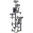 thumbnail image 1 of CoSoTower 76" Large Cat Tree for Indoor Cats with 8 Scratching Posts, 3 Plush Beds, 2 Hammocks, 2 Large Condos, Ramp, Dark Grey, 1 of 7