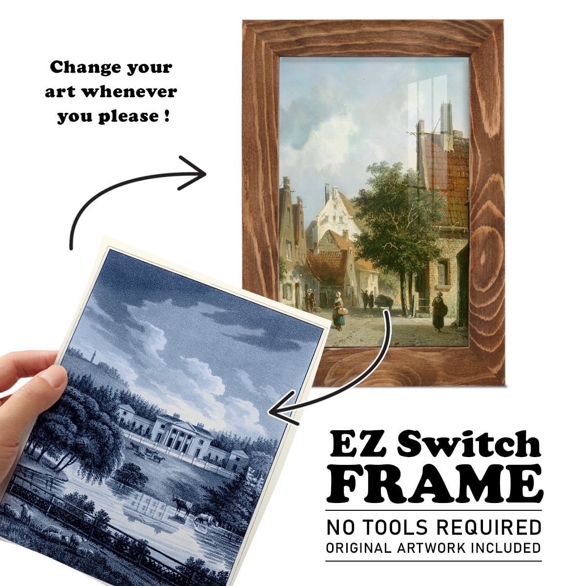 Estate View I -Framed Print w/glass-Walnut