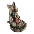 thumbnail image 2 of Vastu Hindu Goddess Lakshmi Seated On Lotus Backflow Incense Cone Burner Statue, 2 of 6