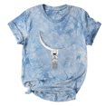 thumbnail image 4 of Camiseta con estampado de sol y luna para mujer, camiseta de manga corta con cuello redondo, camiseta informal divertida y bonita para chica adolescente OAVQHLG3B Store lin121212, 4 of 5