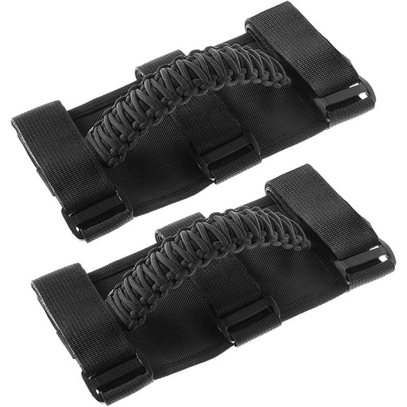 2 x Roll Bar Grab Handles Grip Handle for Jeep Wrangler YJ TJ JK JL & Gladiator JT 1987-2023, UTV, ATV, Interior Accessories, Black