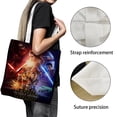 thumbnail image 3 of Star Wars Bolso de tela con estampado de lienzo para mujer, bolsa de compras reutilizable y estética, con cremallera interior, regalo para mujer,38*45cm., 3 of 6