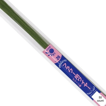 26 Gauge Green Paper Covered Floral Wire - 14 inches long - pack of 50