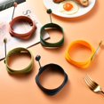 thumbnail image 4 of Egg Frying Rings, Silicone Stainless Steel High Temperature Resistant 5 PCS Handle Omelet Rings for Home, 4 of 5