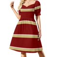 thumbnail image 3 of Maroon Gold and White Dress chic and elegant woman dress Elegant gown Women's dress, 3 of 7