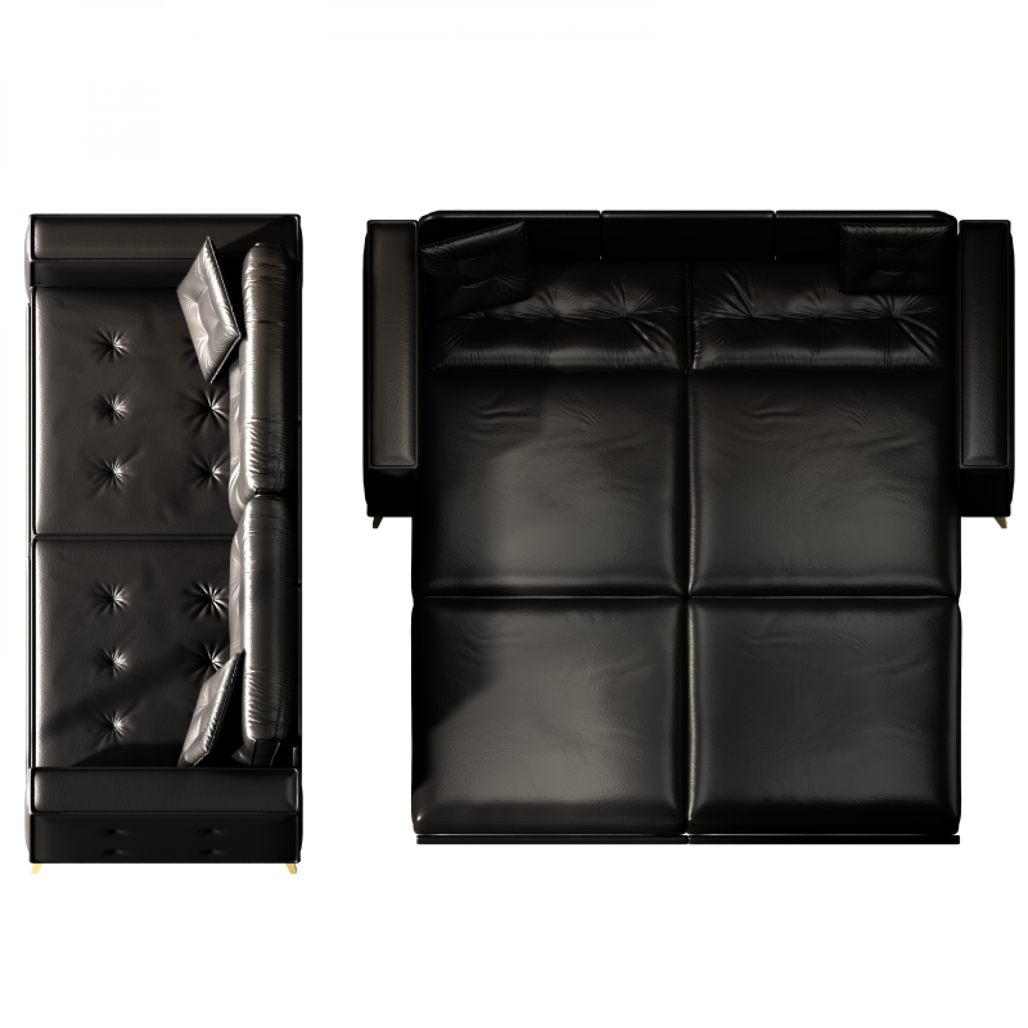92.1" King Size Faux Leather Sleeper Sofa Bed - 3-in-1 Convertible Pull Out Couch, 4-Seater with Ultra Wide Armrests & Tufted Design, 2 Pillows Included for Living Room, Apartment, Office,Black
