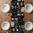 thumbnail image 6 of Coffee Black Table Runner - 70 Inch Long, Kitchen Dining Table Runner Dresser Scarves, Brown Beans Cup Dessert Drink Monochrome Farmhouse Decor for Coffee Tables Wedding Party Banquet, 6 of 8