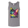 thumbnail image 2 of Wild Bobby Dean Russo Cat Wearing a Crown Thinking Cat Crowned Cat Lover Men Graphic Tank Top, Heather Grey, XX-Large, 2 of 5