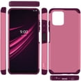 thumbnail image 4 of Case and Pouch Bundle for REVVL 6 5G: Dual Layer Slim Case (Pink Wine) and Vertical Rugged Denim Nylon Belt Holster, 4 of 9