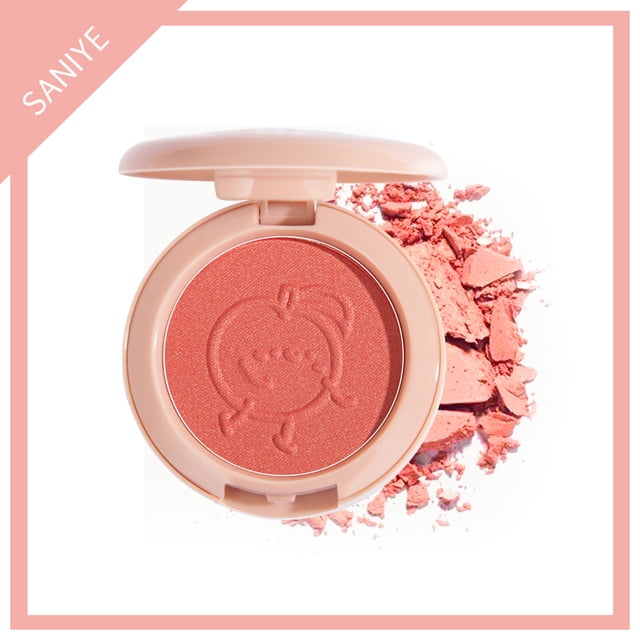 Fiudx Rubber Mate de Alto Brillo En 6 Colores, Rubor En Borde Rojo, Maquillaje En Polvo Reparador, Rubor The Complexion