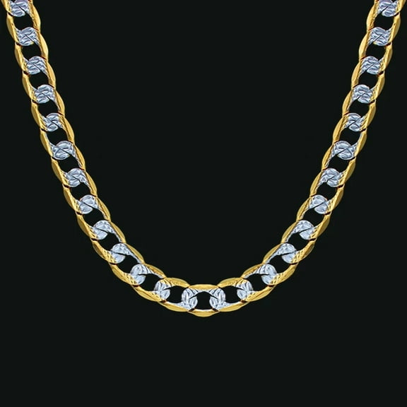 JoeytheJewelryNY 18k Layered Real Gold Filled pave two tones cuben link 24"