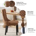thumbnail image 5 of Linen Upholstered Dining Chairs Set of 4, Espresso Brown Mid Century Modern Dining Chairs, Kitchen & Dining Room Chairs with Wood Legs, Sillas de Comedor (Coffee, 4 Pcs), 5 of 11