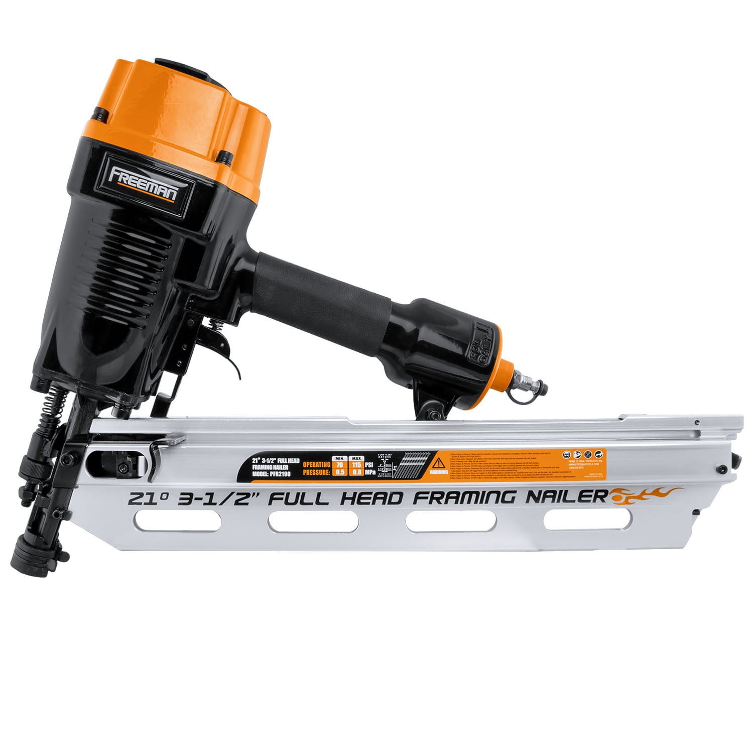 Freeman PFR2190 Pneumatic 21 Degree 3-1/2" Framing Nailer with Case