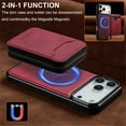 thumbnail image 7 of 2 In 1 Detachable Leather Wallet and Phone Cases Compatible With IPhone 17 Pro Max 6.9" Wallet Case Zipper Pocket MagSafe Magnetic Phone Cases,Red,For iPhone 17 Pro Max, 7 of 7