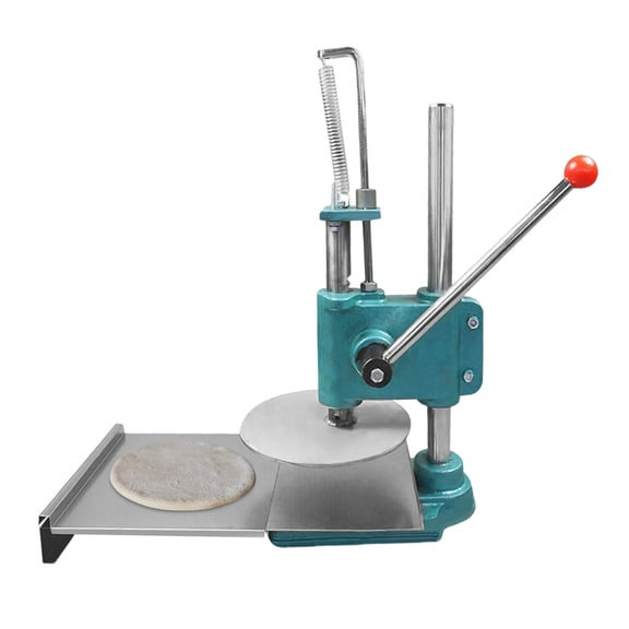 Wildnix Manual Press Machine for Pizza Dough, Cast Iron & Stainless Steel Construction, 24cm Round Press Plate, Adjustable Thickness for Even Dough Sheets