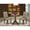 Brown, variant on East West Furniture 3 Piece Dining Table Set Contains 1 Round Pedestal Table and 2 Oak Linen Fabric Wooden Kitchen Chairs with Slatted Back - Oak Finish