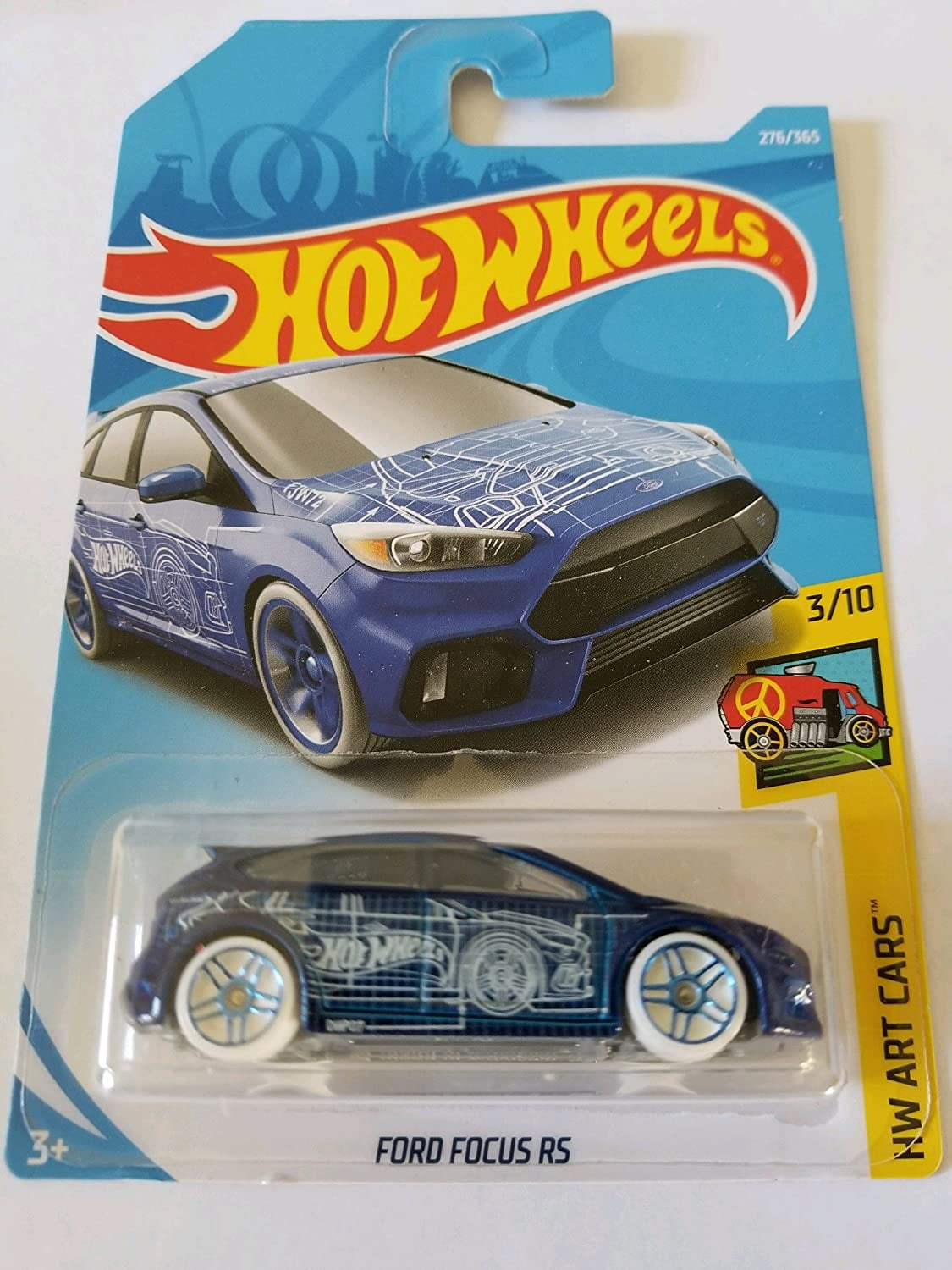 Hot Wheels 2018 Hw Art Cars 3 10 Ford Focus Rs Blue By Visit The Hot Wheels Store Walmart Com Walmart Com